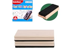 Uncle Paul Pine Wood Felt Campus Style Eraser - 2 PCS Cleaner Duster for Blackboard Whiteboard Chalk Eraser Office School Supply Engravable DIY Gift