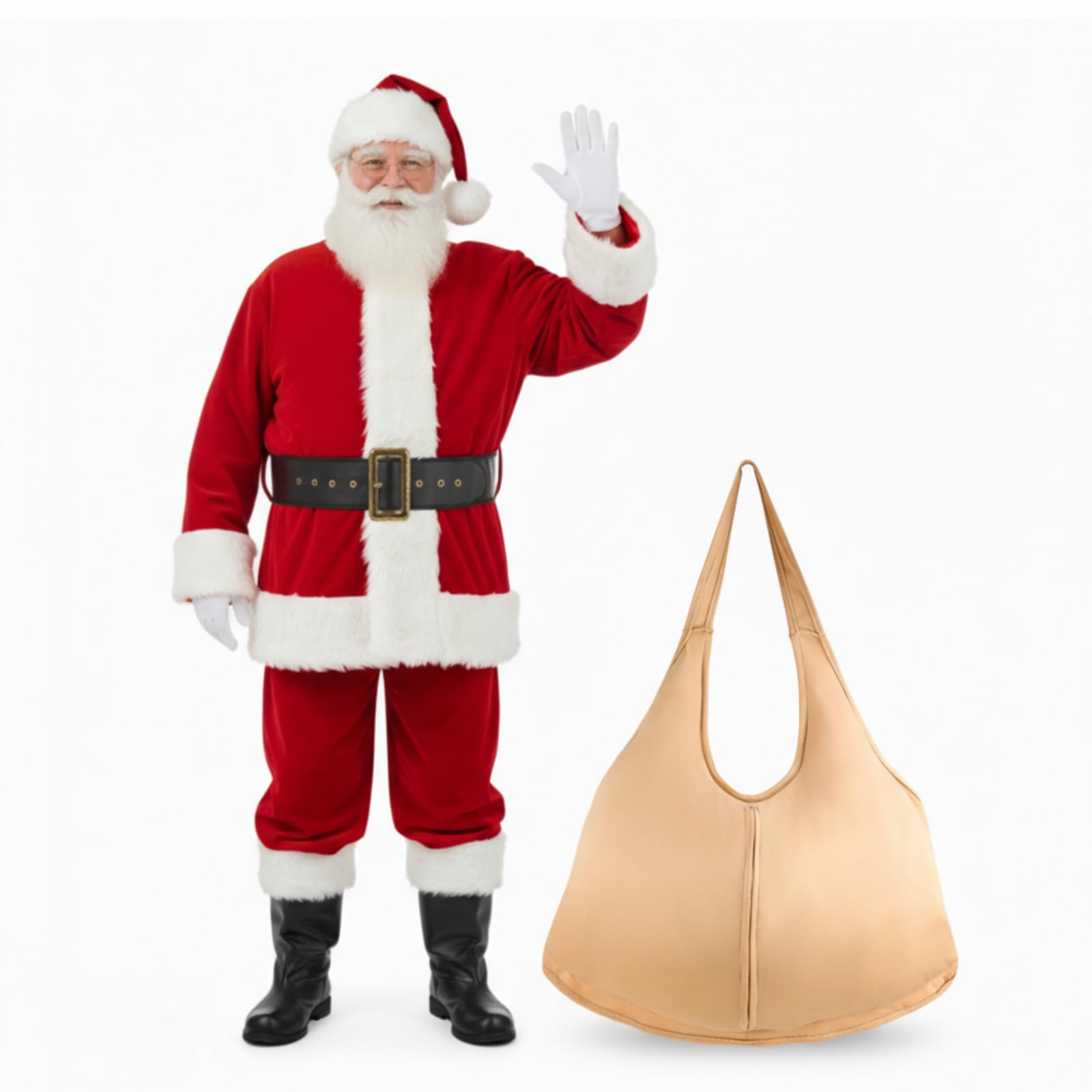 Photo 1 of *MINOR DAMAGE - USED*
WILLBOND Santa Claus Suit Unisex Fake Belly Costume Stuffer Christmas Santa Fat Belly Costume Big Fake Padded Stomach for Men Women Christmas Cosplay