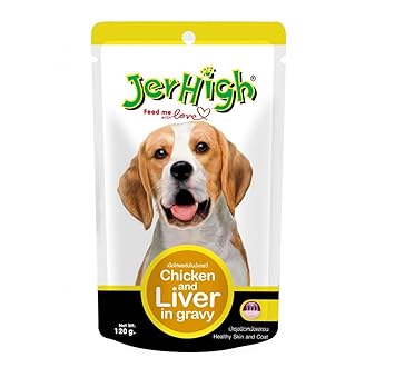 Jerhigh Chicken and Liver in Gravy, (Pack of 4) 120 g x 4