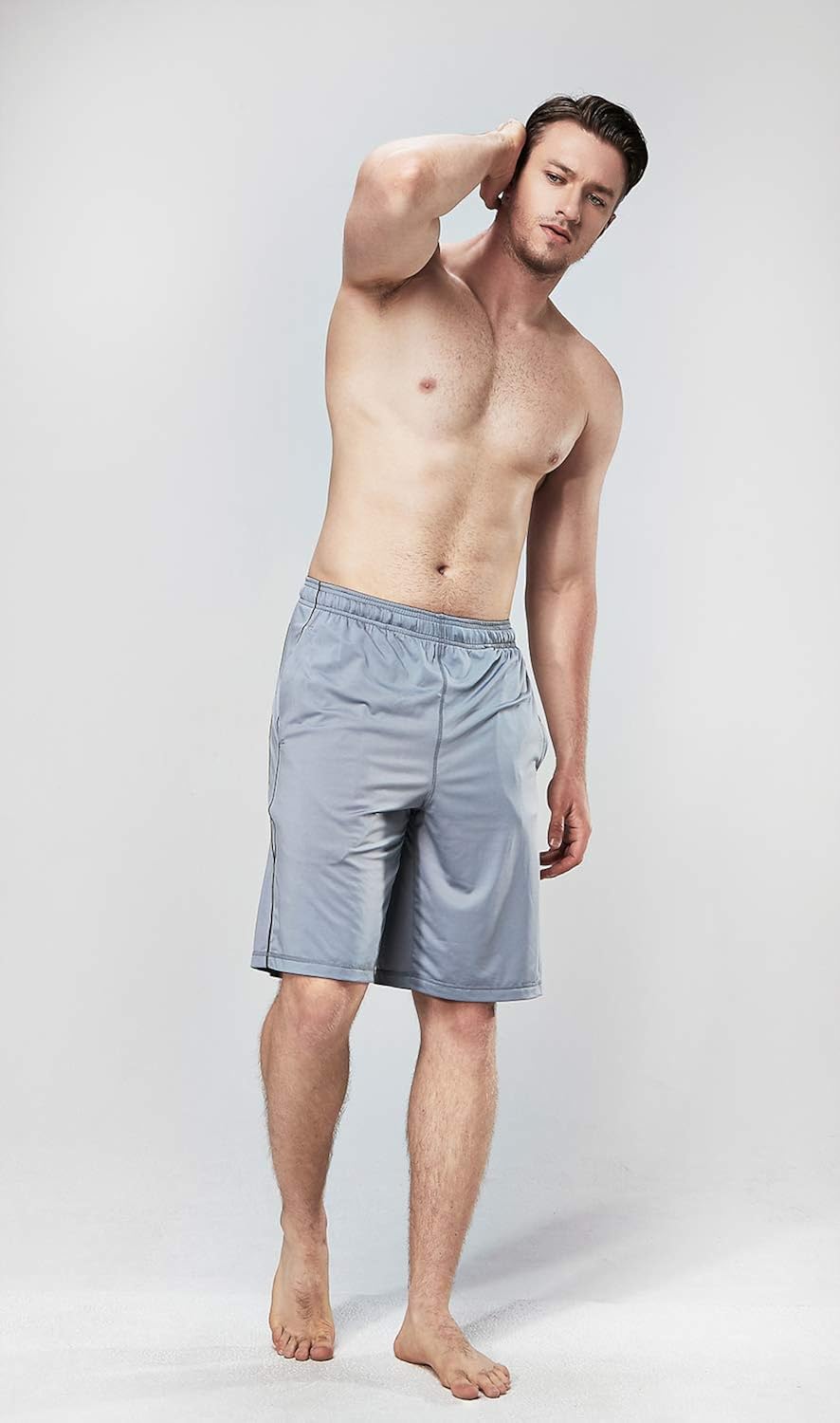 DEVOPS Men's 2-Pack Loose-Fit 10" Workout Gym Shorts with Pockets: Clothing