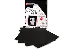 Hygloss Products Black Silhouette Paper – Tracing Portrait Drawing Crafts Paper - 8-1/2 x 11 Inch, 25 Sheets