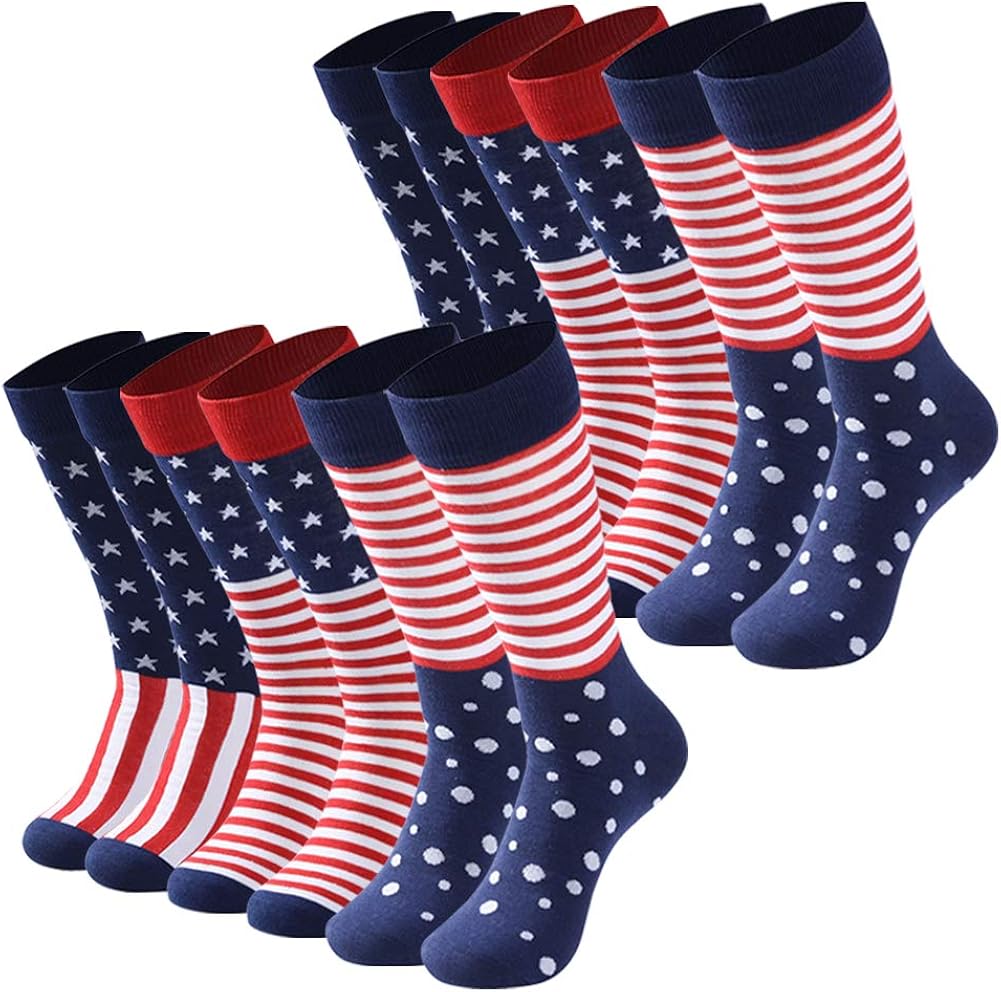 American Flag Socks, TXXM Mens Colorful Patterned Dress Socks American flag Socks