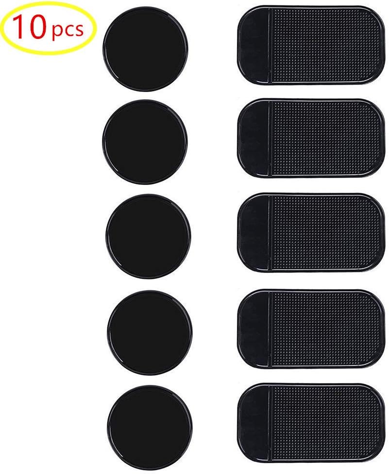 10pack Removable Silicone Sticky Anti-Slip Gel Pads Magic Gel Mat Stick to Car Dashboard Glass Mirrors Metal Tile Wall Kitchen Cell Phone Stand Recipe Holder Non-Slip Rug Pet Bowl Mat Pad