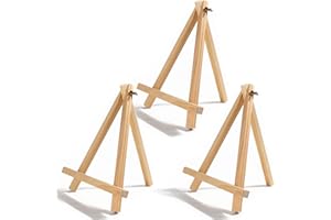 DOMMARE 9.4 in Wooden Easel Stand for Painting, Canvases, Art, Crafts, Tabletop Easels, Small Wood Table Top Paint Tripod Station for Kids Adults, Portable Display Photo Picture Sign Holder(3 Pack)