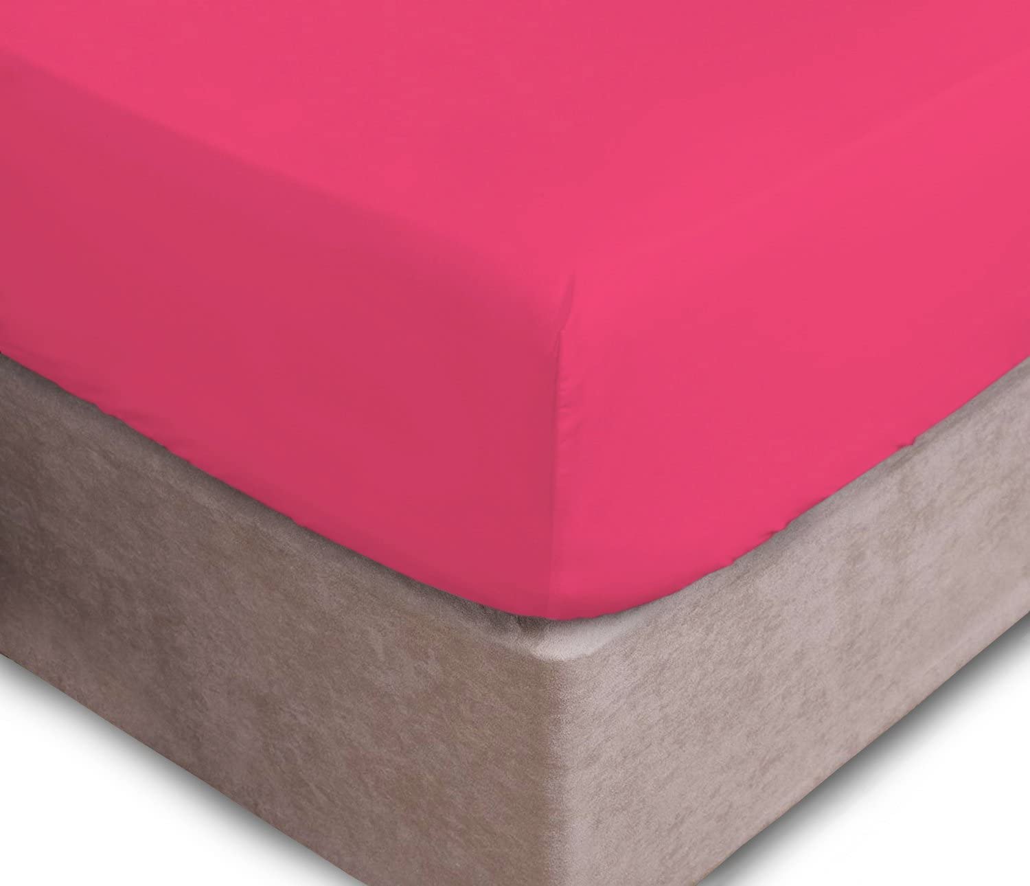 Extra Deep Fitted Sheets 16"/40CM Deep 15 Colours (Pink, Double)