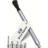 JTZWN 3/8" Offset Extension Wrench Set with 4 Adapters | 17-In Reach for Tight Fasteners, Use Up to 50 Ft-Lb Powered Or 74 Ft-Lb Manually