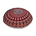 Anokhiart Navy Blue Round Mandala Floor Pillow Throw Living Room Decor Boho Decor Hippie Round Seating Pouf Cover Mandala Floor Pillows Cushion with Pom Pom