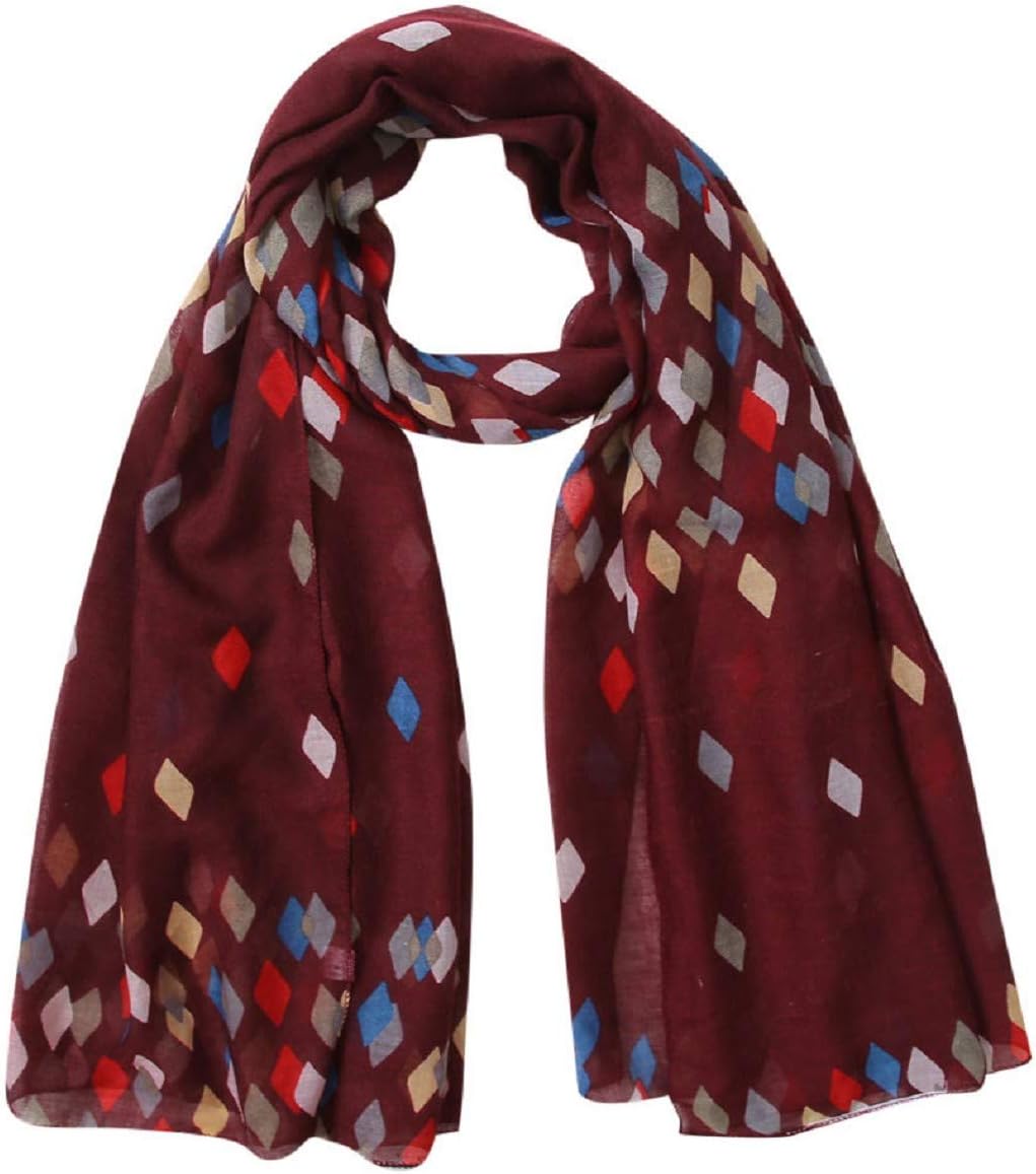 Tsmile Winter Geometric Print Shawl Colorful Yarn Long Large Soft Vacation Beach Wrap Scarf