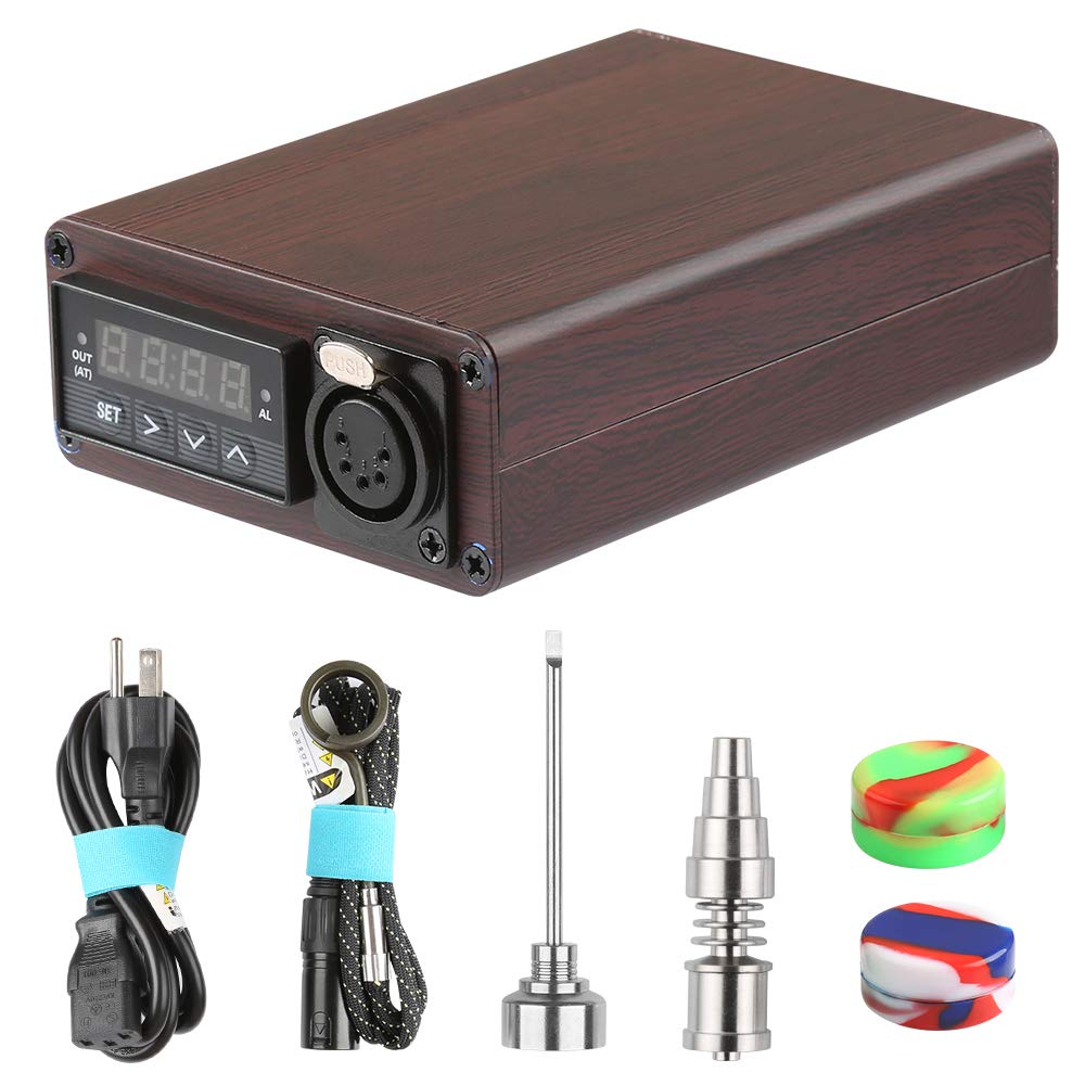 A-romatherapy D-iffuser K-i-t - XLR Plug Cord and Barrel Coil- Intelligent T-emperature P-I-D Controller (20mm Titanium) (Wood Color)