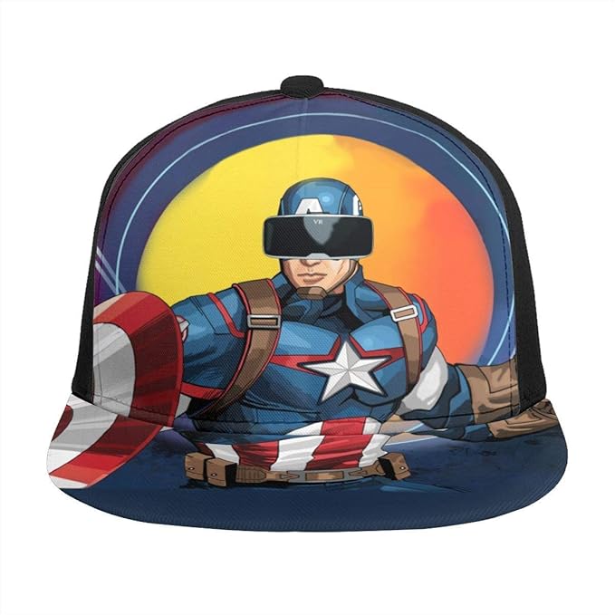Amazon Natsuhanabi ファッション レディース 男女共用 野球用 ベースボールキャップ アベンジャーズ マーベル コミック スーパーヒーロー 映画 キャプテン アメリカ キャラクター プリント 帽子 無地 オールシーズン対応 スポーツ ハット 日焼け止め 紫外線防止 通気