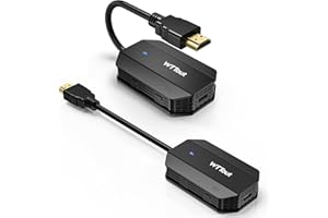 EPISTOLARY Wireless HDMI Transmitter and Receiver, HDMI Extender 165FT Long Range,Plug and Play, Support 2.4/5GHz for Streaming Video/Audio to TV/Monitor/Projector from PC/Camera/Laptop(Black)