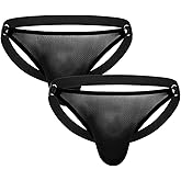 Summer Code Mens Jockstrap Micro Mesh Breathable Athletic Supporters Pack with Metal Ring