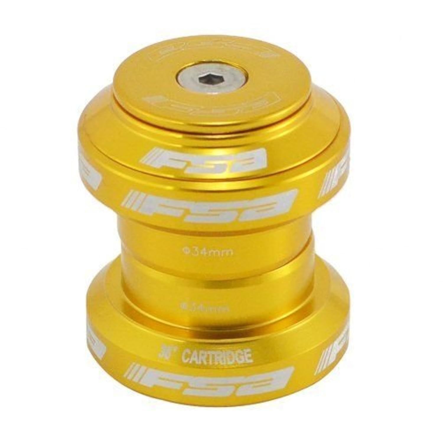 FSA Orbit MX 1-1/8Inches Threadless MTB Road Headset with Top Cap, Gold , XTE1506