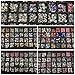 Set of 20 Pc 8mm Rhinestone Slide Charms - Heart, Star, Sports, Animal, Trendy, Any Numbers, Silver & Gold Letters