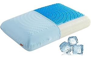 SAPHREAS Cooling Gel Memory Foam Pillow for Back, Stomach and Side Sleepers, Standard Size Cool Bed Pillow for Sleeping, Remo