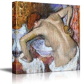 "Woman Sponging Her Back by Edgar Degas - Canvas Art Home Art - 12x12 inches