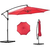 NEWBULIG 10FT Patio Umbrella, Cantilever Umbrella, UV Protection | Outdoor Patio Table Umbrella, Fade Resistant Fabric, Easy Tilt Adjustment for Pool, Deck, Garden, Backyard