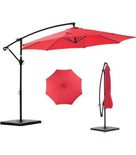 cobana 10 feet cantilever freestanding patio umbrella Amazon.com : COBANA 10ft Offset Patio Umbrella with Base Included, Hanging Outdoor  Umbrella with Sand Filled Umbrella Stand Weights, Dark Green : Patio, Lawn  & Garden