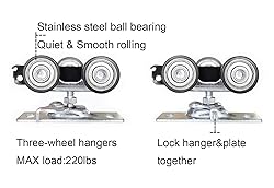 DIYHD Bypass Pocket Door Sliding Roller Set,3-Wheel