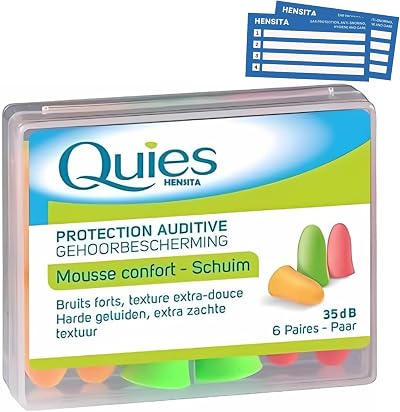Quies Soft Foam Ear Protection Plugs 35dB Pack 6 Pairs