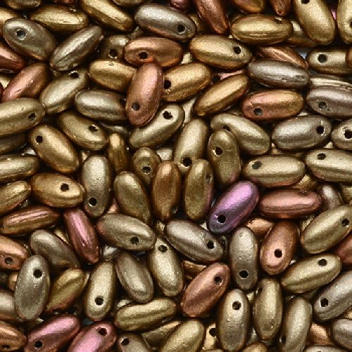 Rizo Czech Glass Drop Seed Beads 6x2.5mm - Metallic Mix 10 Grams
