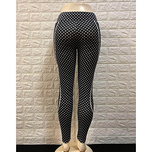 Women's Yoga Pants Dot Exercises Leggings Fitness Sports Running Pants Women's Pants Casual Pants spandex yoga pants Riding Bicycle Leggings (L, Black) - Thumbnail 4