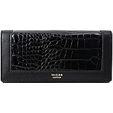 Quniko Faux Leather Crocodile Alligator Pattern Wallet with Phone Pocket for Women, Black