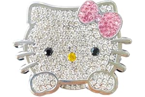 DSkoiph Car Push Start Button Cover Bling Car Accessories Cute Cat for Women, Crystal Rhinestone Car Engine Start Stop Button Cover (Pink)