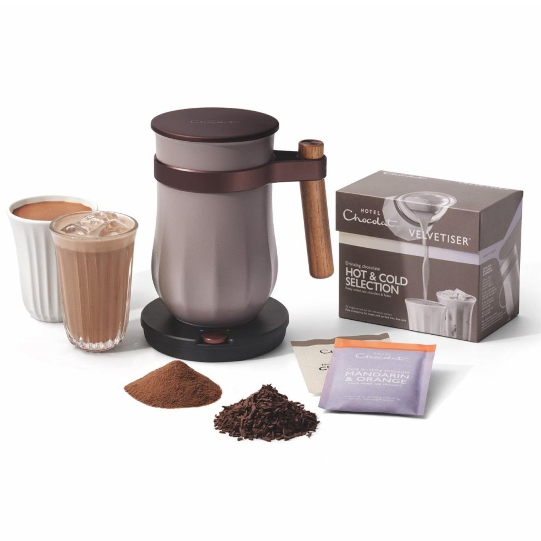 Hotel Chocolat - The Velvetiser System - in-Home Hot & Cold Drinking Chocolate Machine - Barista-Grade Drinking Chocolate Maker - Pebble Edition - Ideal for Gifts