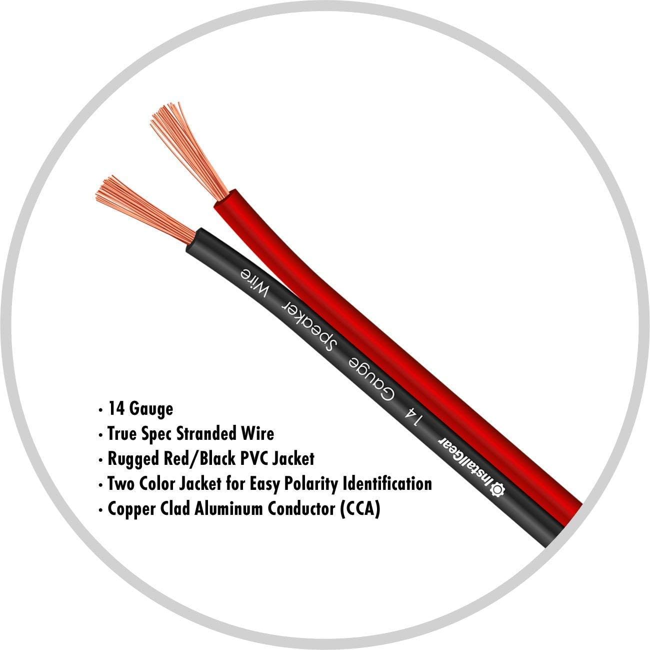 InstallGear 14 Gauge AWG 30ft Speaker Wire True Spec and Soft Touch Cable - Red/Black: Industrial & Scientific