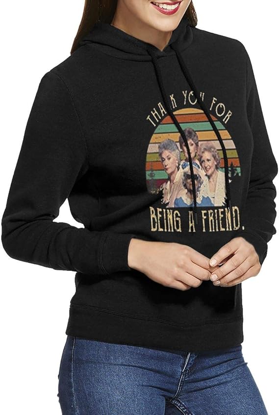 Amazon Co Jp Mmmsh レディース 長袖 フード付きトレーナー Women S Hoodie Thank You For Your Being A Friend友達になってくれてありがとう Black L 服 ファッション小物