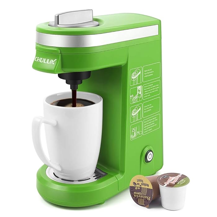 CHULUX Single Serve Coffee Maker with Removable Drip Tray,Green