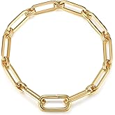 FRUMOS Dainty Layering Bracelets for Women 18 k Gold Plated Fashion Adjustable Chunky Cuban Paperclip Link Chain Bracelets Jewelry for Women Gift
