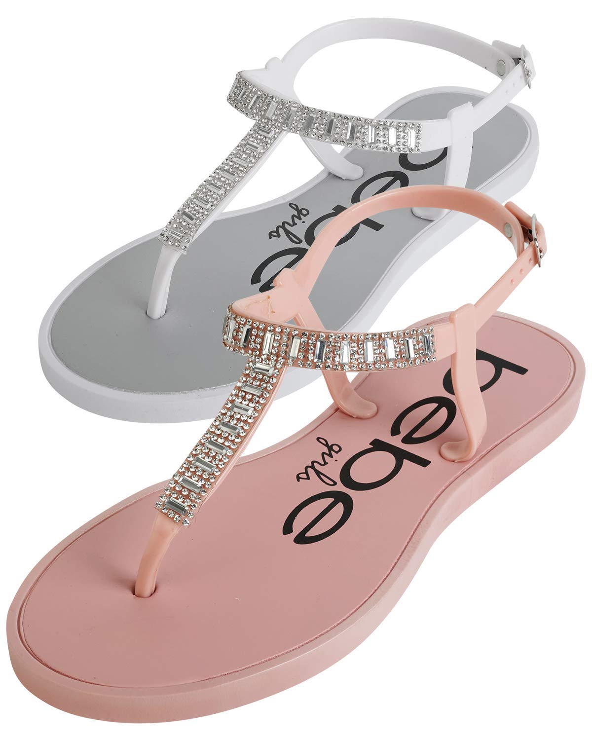 bebe flip flops rhinestone