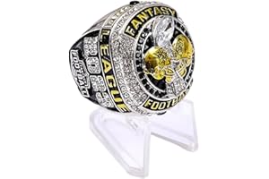 noblehead 2023 Fantasy Football Ring | Heavy FFL Championship Ring | Gold Silver Tone Plated Award Trophy for Fantasy Football League Winner