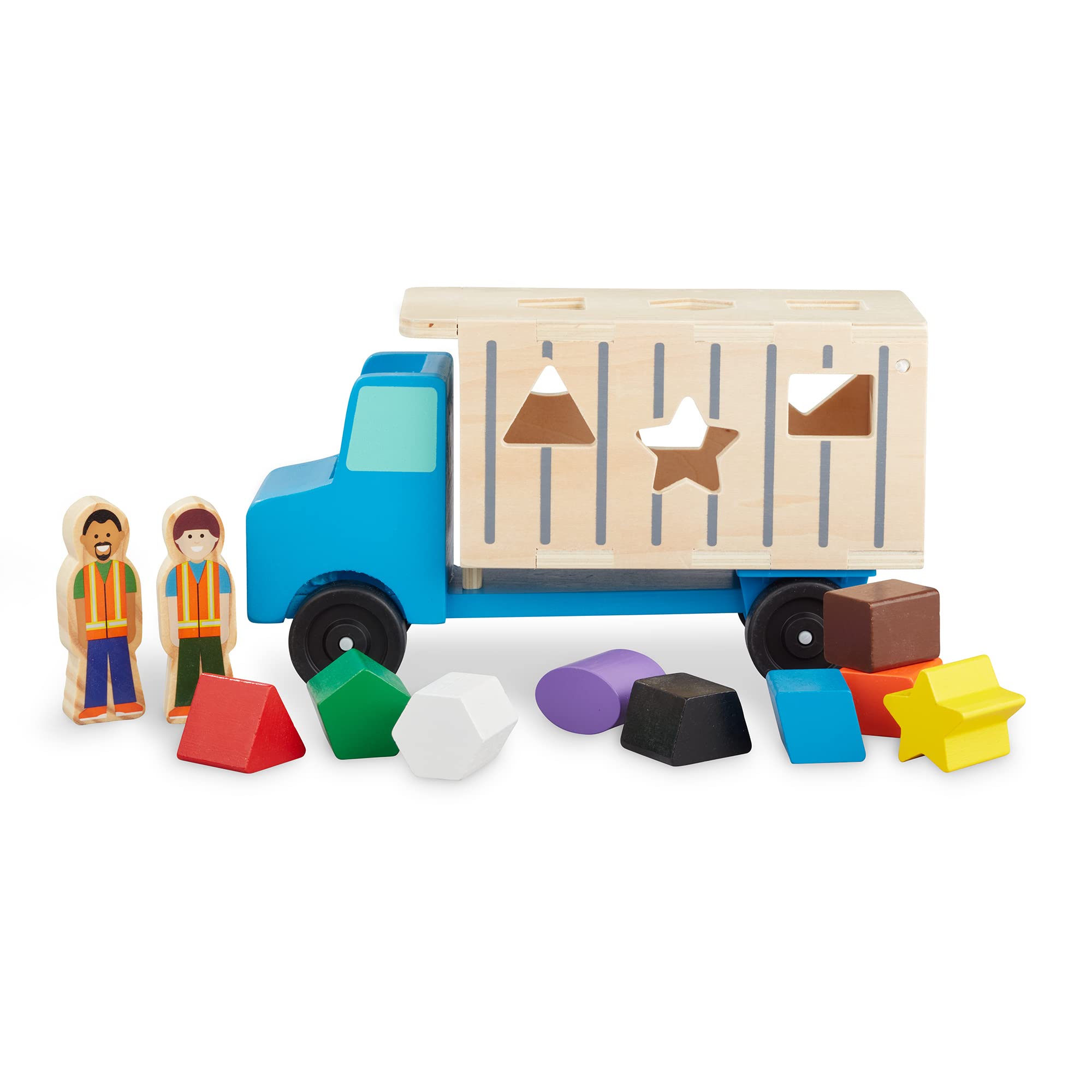 Melissa & Doug ShapeSorting Wooden Dump Truck Toy With 9 Colorful
