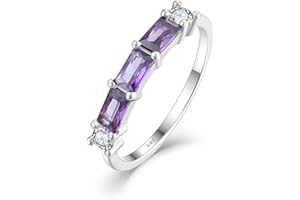 YL Cushion Promise Ring for Women 925 Sterling Silver 5x3mm Thin Birthstone Stacking Rings Statement Eternity Engagement Wedd