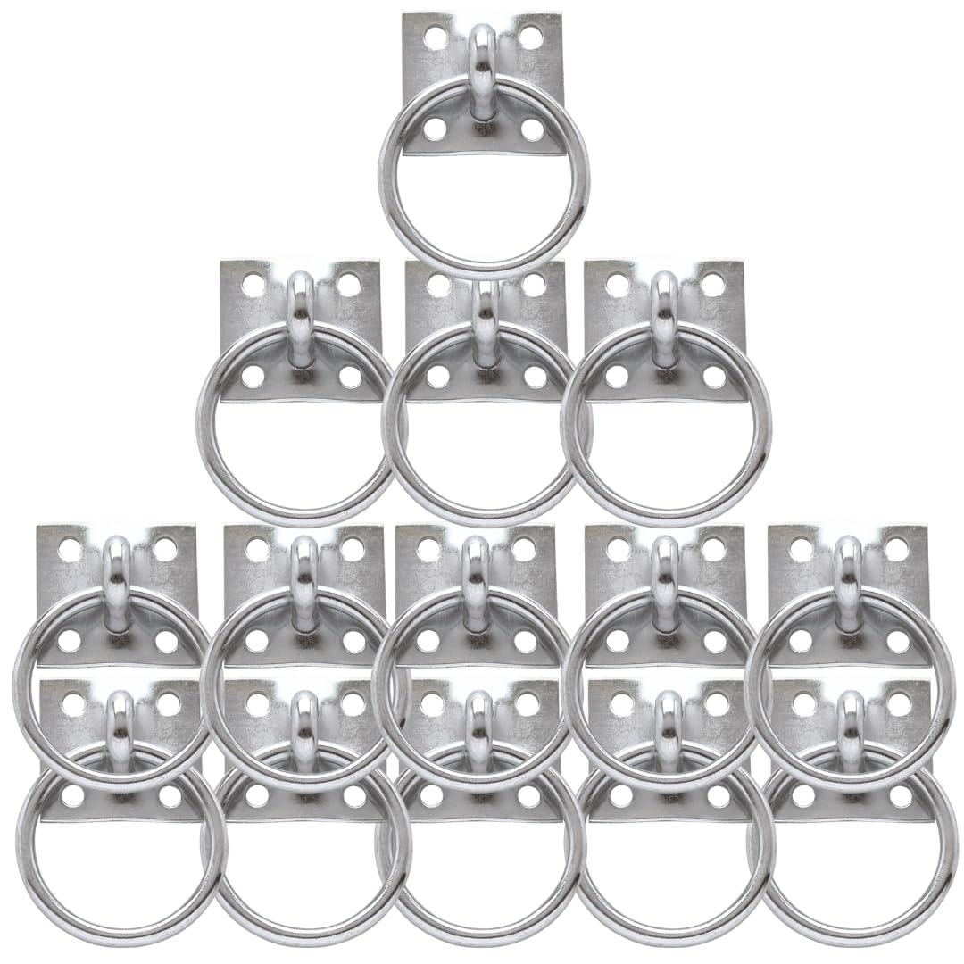 PFIFF 005375 Screw On Ring Eye Plate Cover Plate Galvanised Pack of 3