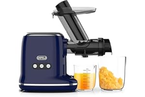 Juicer Machines, FEZEN Cold Press Electric Juicer with 3.2INCH Feed Chute, High Juice Yield, Easy to Clean Masticating Juicer for Nutrient Fruit and Vegetables, Pure Juice