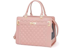 MINSONG Fashion Pet Carrier Dog Cat Carrier Purse Soft-Sided Leather Handbag Pet Tote Bag for Small Dogs Puppy and Cats TSA Airline Approved
