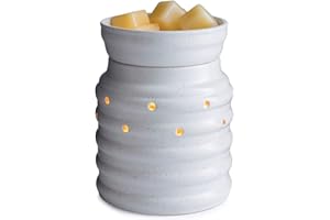 CANDLE WARMERS ETC. Illumination Fragrance Warmer- Light-Up Warmer for Warming Scented Candle Wax Melts and Tarts or Essential Oils to Freshen Room, Farmhouse Milkjug