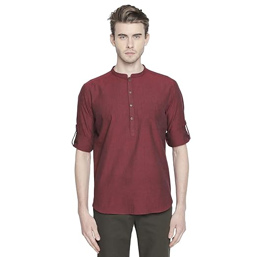 Men's cotton Kurta (110049618_ Maroon_ Xx-Large)