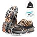 Ice Grippers, 2017 New Design Lightweight 18 Teeth Stainless Steel Spikes Crampons Anti-slip Safe for Walk on Ice and Snow Coming with Storage Bag