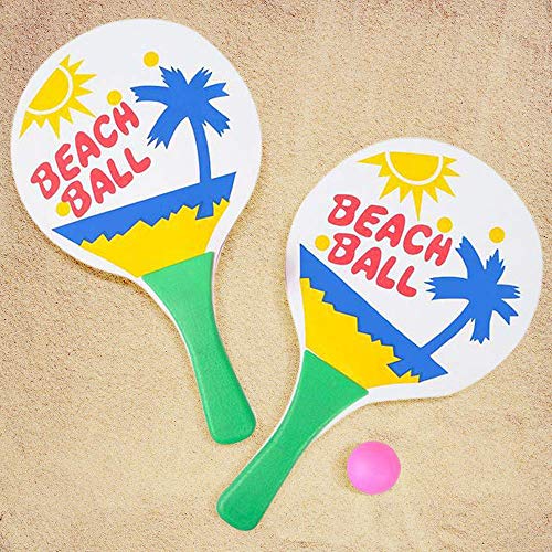 ArtCreativity Beach Paddle Ball Game Set, Includes 2 Wooden Paddles and