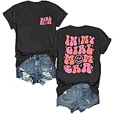 Zoemghc in My Girl Mom Era Shirt Mama Graphic Tees for Women Mother's Day Tshirt Gift Casual Funny Letter Print Tops