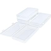 Thintinick 4 Pack Rectangular Clear Plastic Storage Containers | 7.87 x 4.72 x 1.38 inch, Hinged Lid, For Beads and Small Craft Items