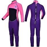 REALON Kids Full Wetsuit Toddler Boys Girls and Youth 2.5mm 3mm Neoprene Child Wet Suit Back Zipper Thermal Swimsuits for Diving Surfing Swimming Water Sprot