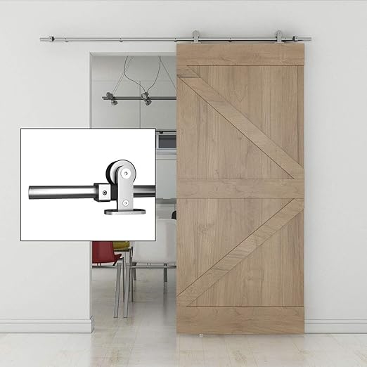 JUBEST 6.6 FT Stainless Steel Sliding Barn Door Hardware Kit Single Rail Heavy Duty Amazon.ca