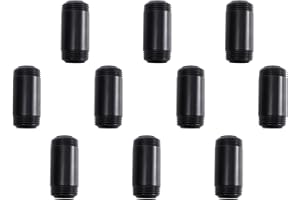 3/4" x 2" Black Painted Iron Pipe, Home TZH 10 Pack Threaded Black Paint Finish Metal Pipe Nipple for DIY Project/Furniture/Shelving Decoration(10, 2")