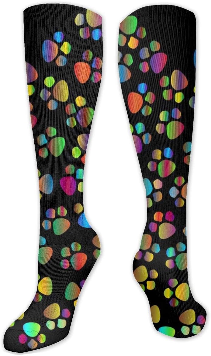 SDVERQQQS - Calcetines prismáticos con diseño de huella de corazón con